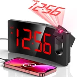 GOLOZA Projection Alarm Clock with Curved LED Display